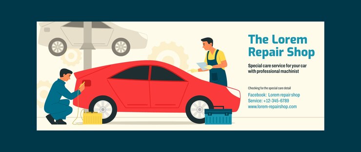 Vector Gratis hand drawn repair shop template design