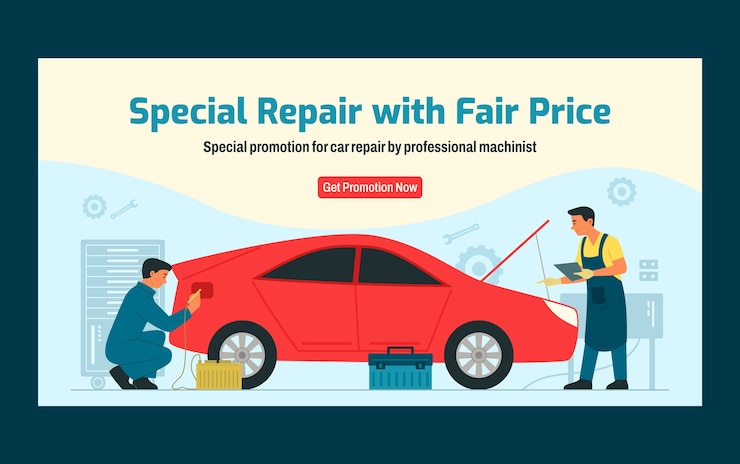 Vector Gratis hand drawn repair shop template design