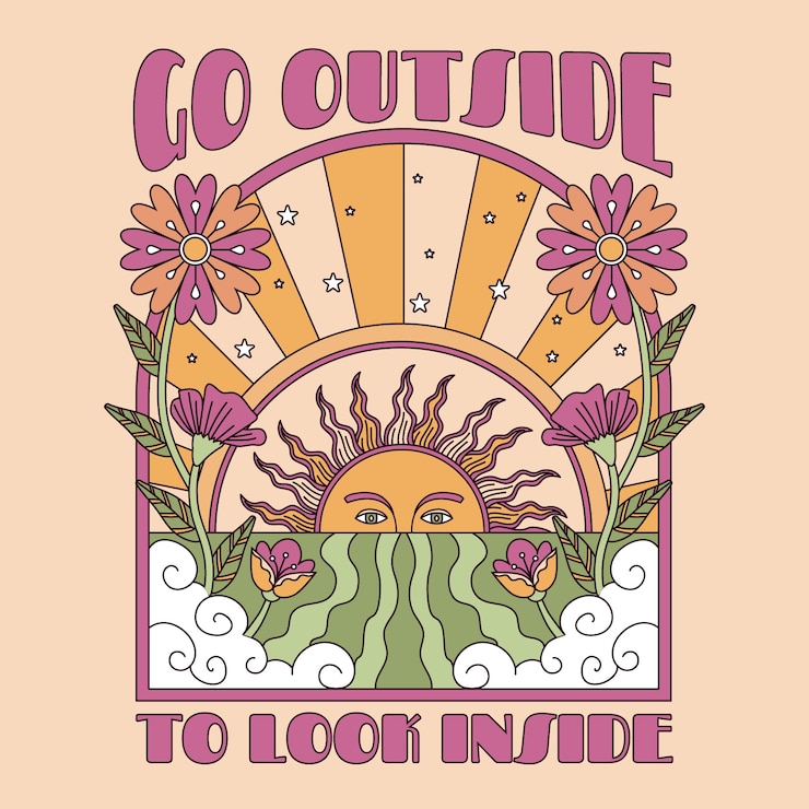 Vector Gratis hand drawn retro graphics sun illustration
