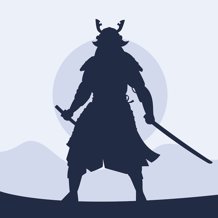 Vector Gratis hand drawn samurai silhouette illustration