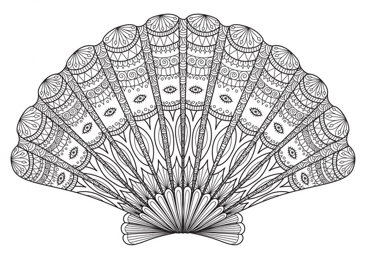Hand drawn shell background