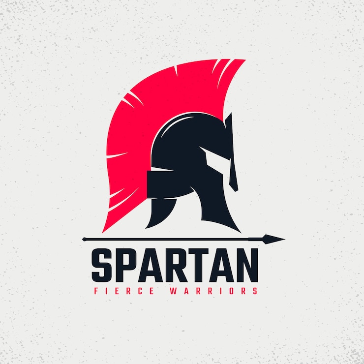 Vector Gratis hand drawn spartan helmet logo