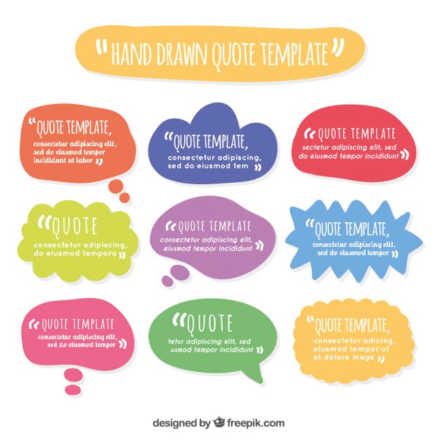 Vector Gratis hand drawn speech bubble quotes
