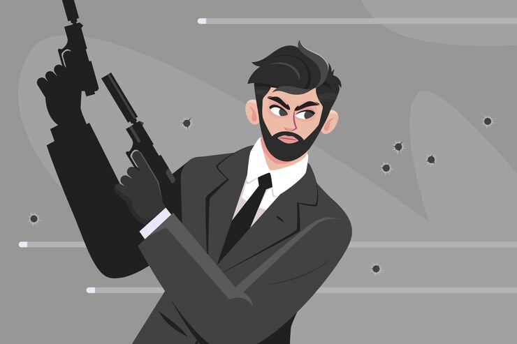 Vector Gratis hand drawn spy illustration