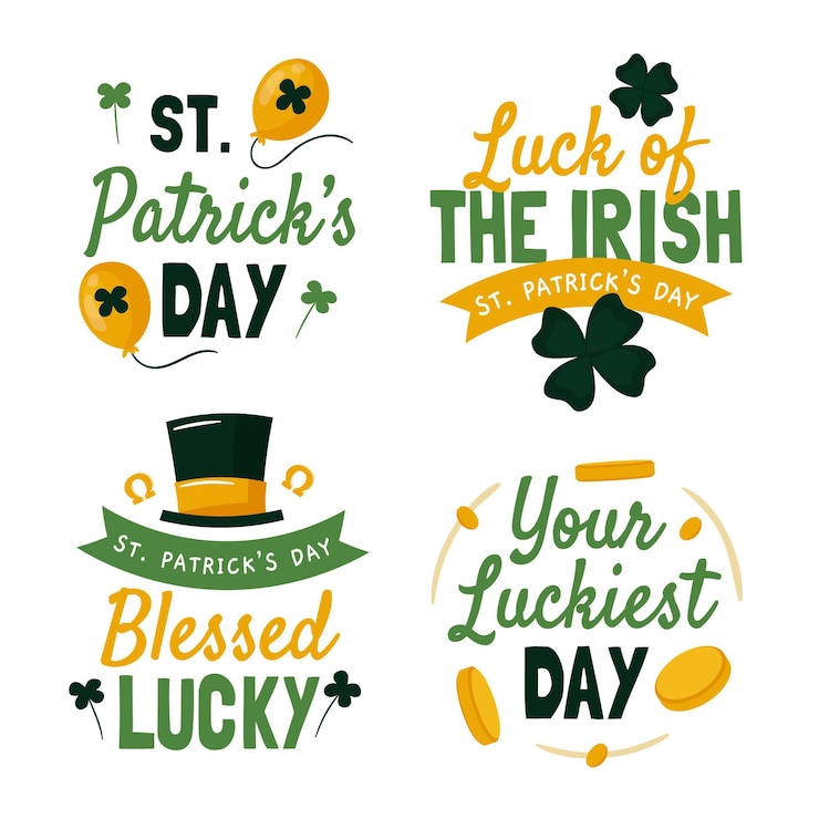 Vector Gratis hand drawn st. patrick's day label pack