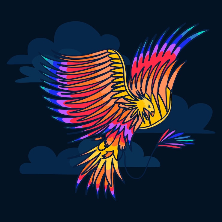 Vector Gratis hand drawn style phoenix bird