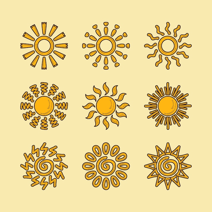 Vector Gratis hand drawn sun drawing illustration