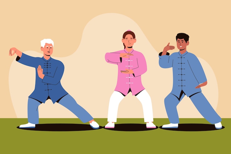 Vector Gratis hand drawn tai chi illustration