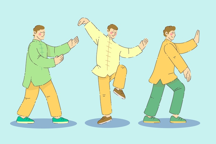 Vector Gratis hand drawn tai chi illustration