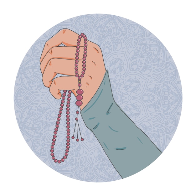 Hand drawn tasbih illustration