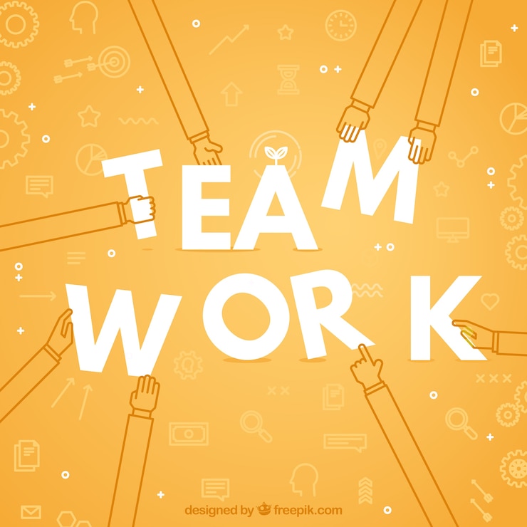 Vector Gratis hand drawn team work concept