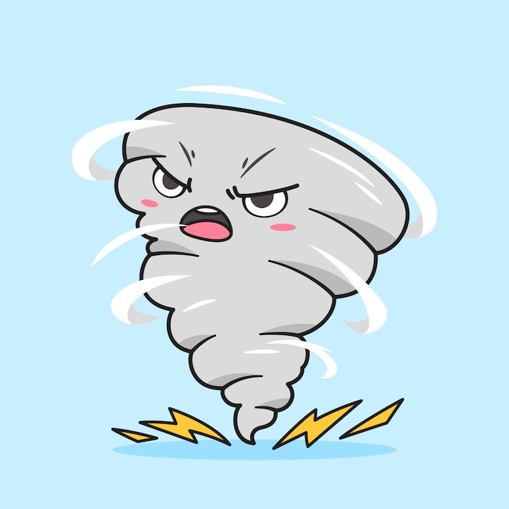 Vector Gratis hand drawn tornado  cartoon illustration