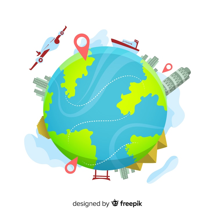 Vector Gratis hand drawn tourism day with landmarks