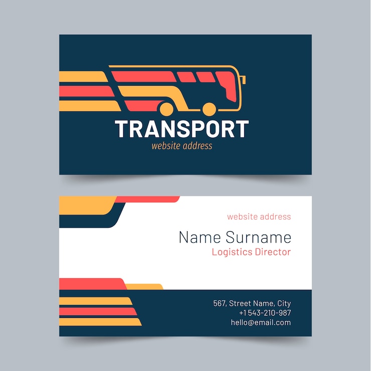 Vector Gratis hand drawn transport business card