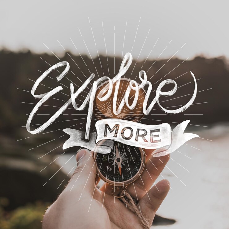 Vector Gratis hand drawn travel lettering with photo