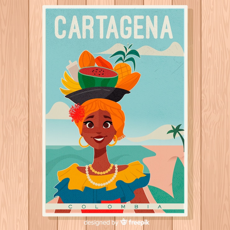Vector Gratis hand drawn travel poster vintage style