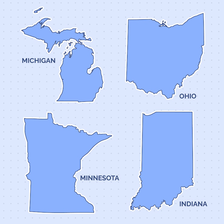 Vector Gratis hand drawn usa states outline map illustration