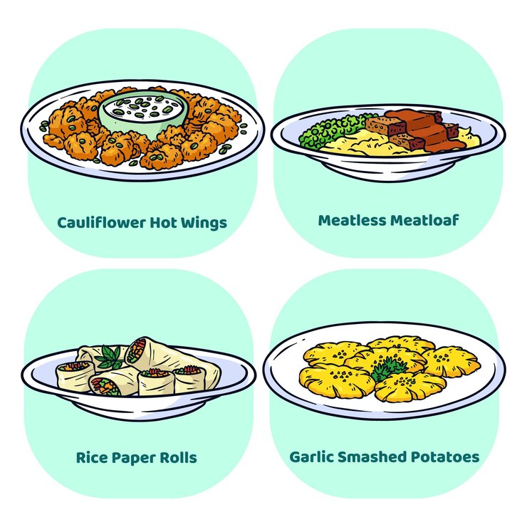 Vector Gratis hand drawn veggie food collection