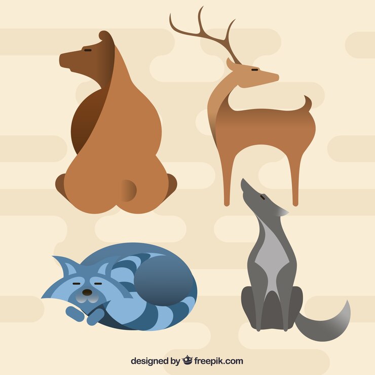 Vector Gratis hand drawn wild animals pack