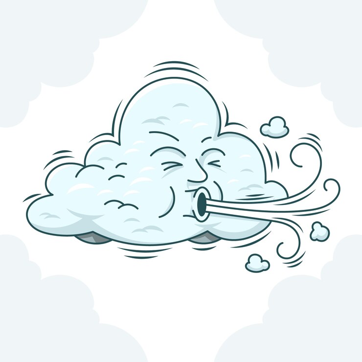 Vector Gratis hand drawn  wind cartoon illustration