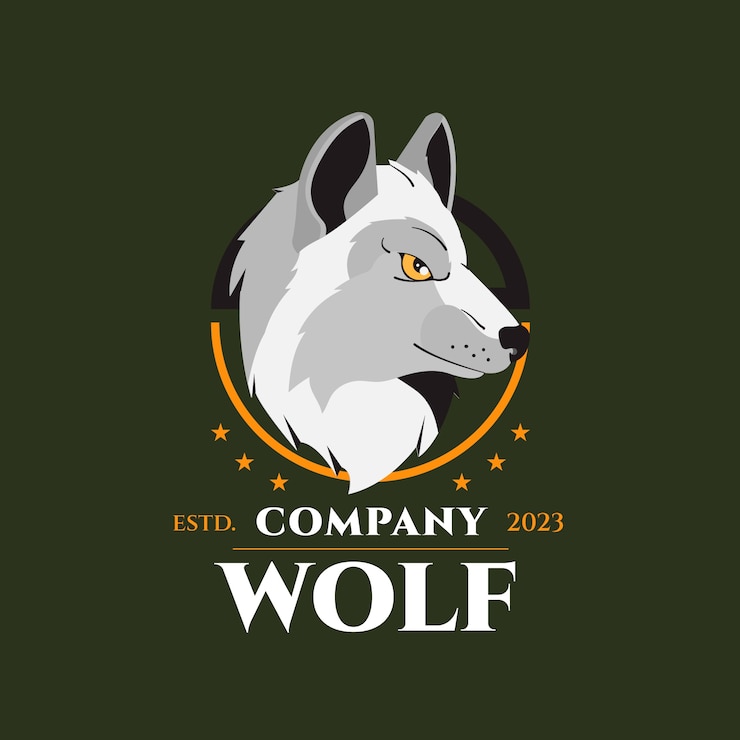 Vector Gratis hand drawn wolf logo template