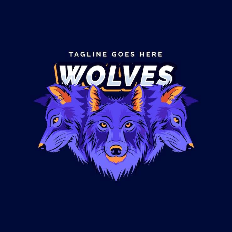 Vector Gratis hand drawn wolfpack logo design