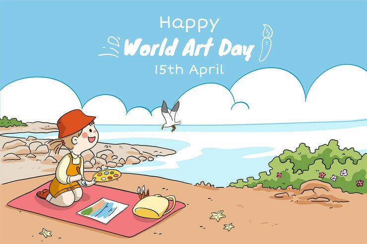 Vector Gratis hand drawn world art day background