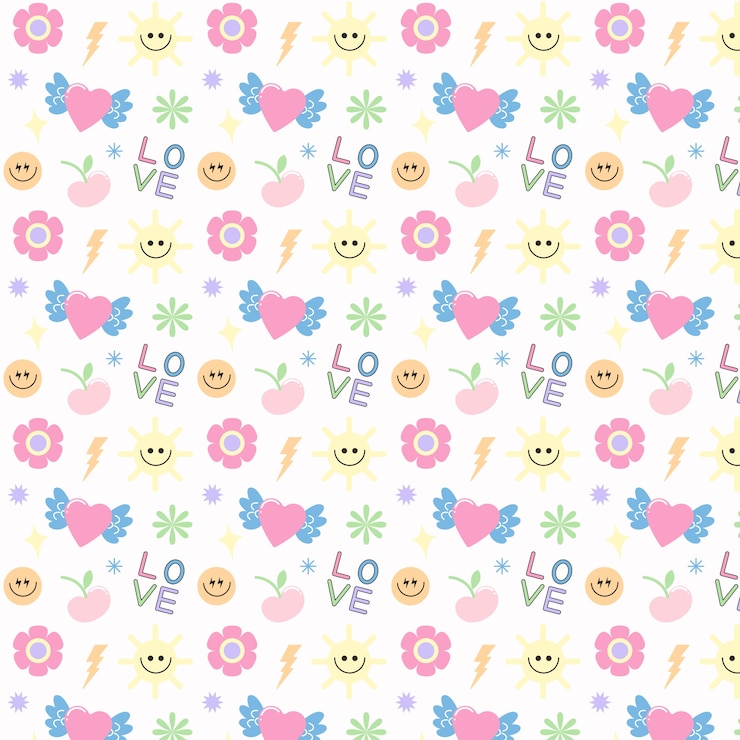 Vector Gratis hand drawn y2k pattern