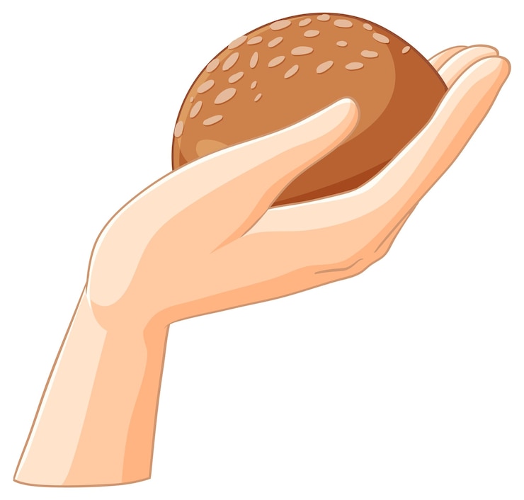 Vector Gratis hand holding a bread roll
