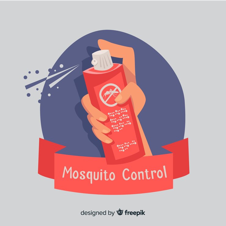 Vector Gratis hand holding mosquito spray