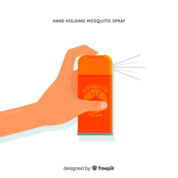 Vector Gratis hand holding mosquito spray