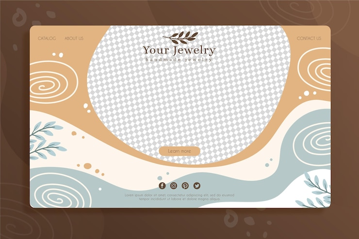 Vector Gratis hand-made jewelry landing page template