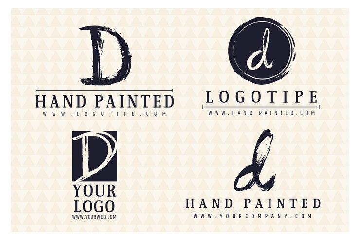Vector Gratis hand painted d logo collection