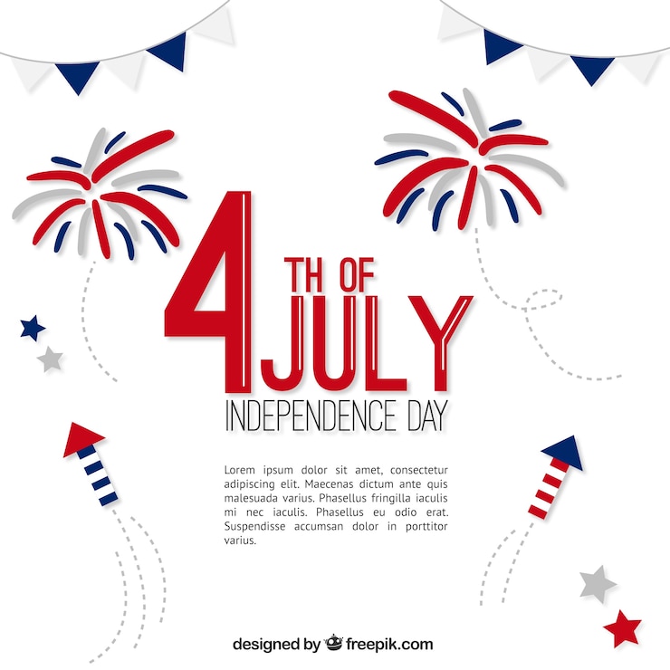 Vector Gratis hand painted fireworks background of independence day