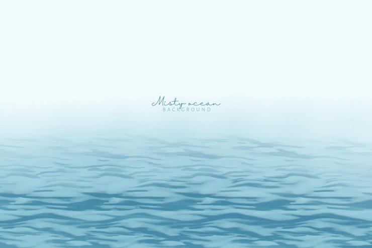 Hand painted misty ocean background