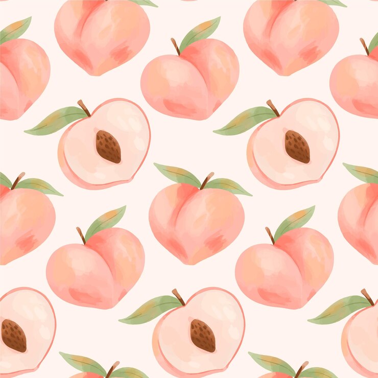 Vector Gratis hand painted peach pattern