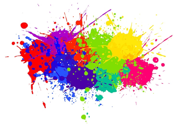 Vector Gratis hand painted rainbow coloured paint splatter background