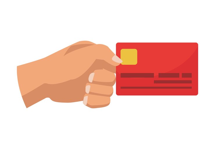 Vector Gratis hand with card bank payment icon isolated