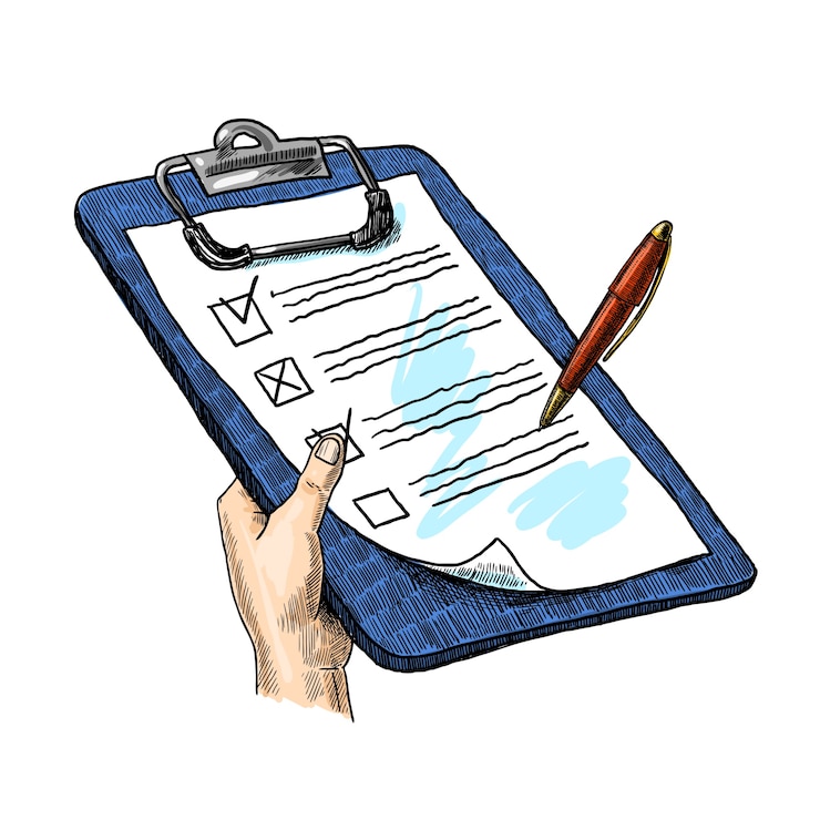 Vector Gratis hand with clipboard