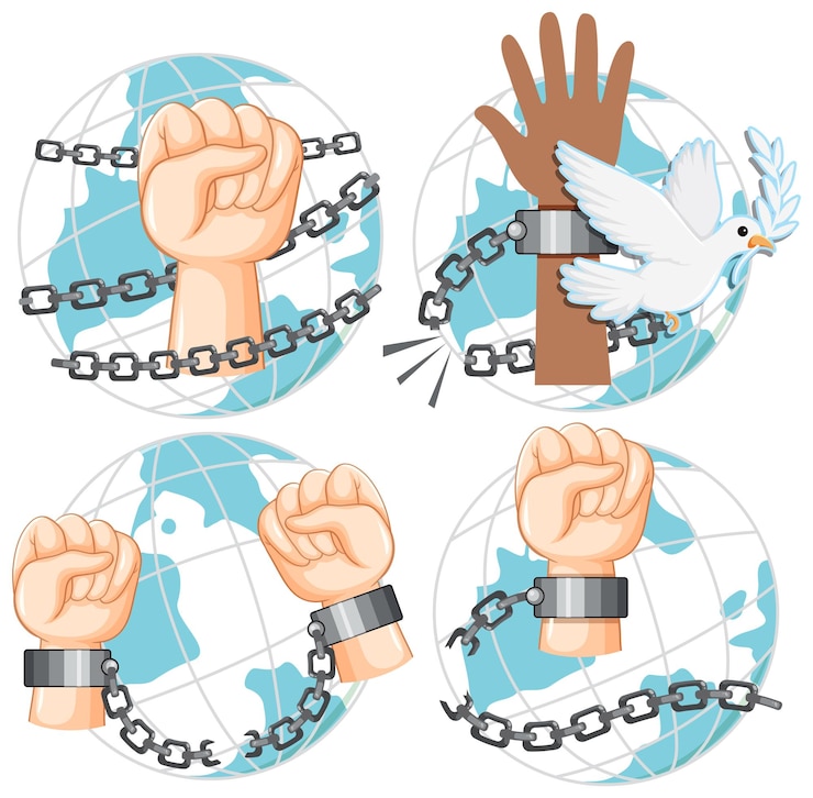 Vector Gratis hands breaking chains vector