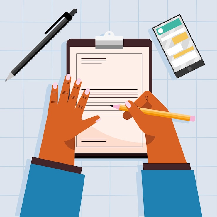 Vector Gratis hands writing in clipboard icons