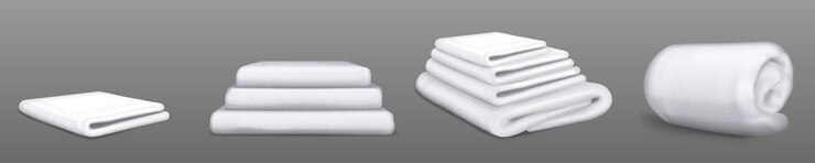 Vector Gratis handuk putih terisolasi tekstil rumah terrycloth