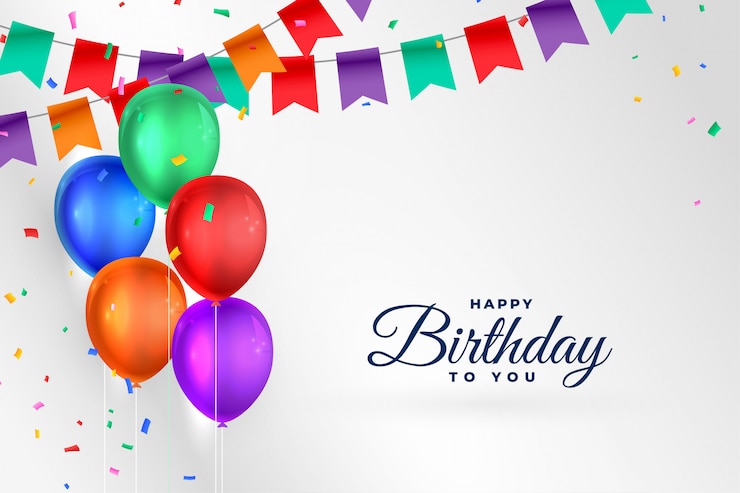 Vector Gratis happy birthday celebration background with realistic balloons