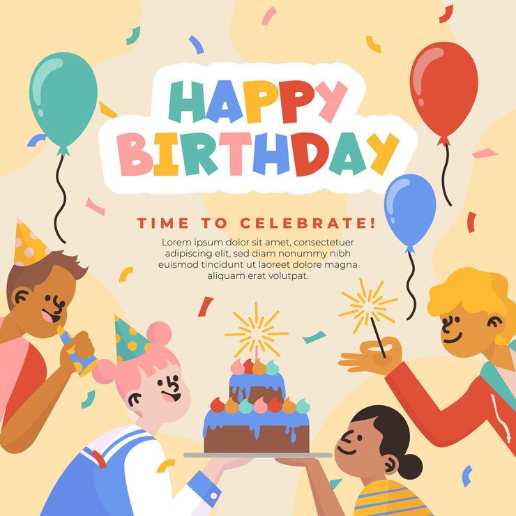 Vector Gratis happy birthday celebration template