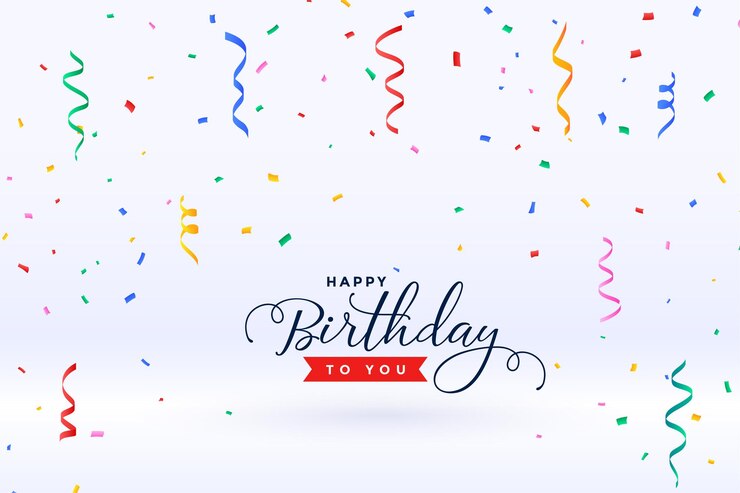 Vector Gratis happy birthday celebration with falling confetti