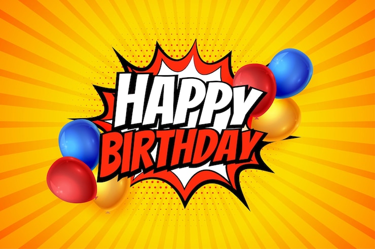 Vector Gratis happy birthday template in comic style design