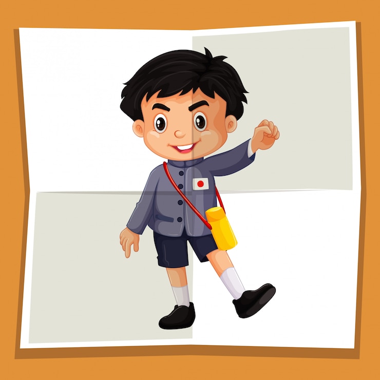 Vector Gratis happy boy waving hand