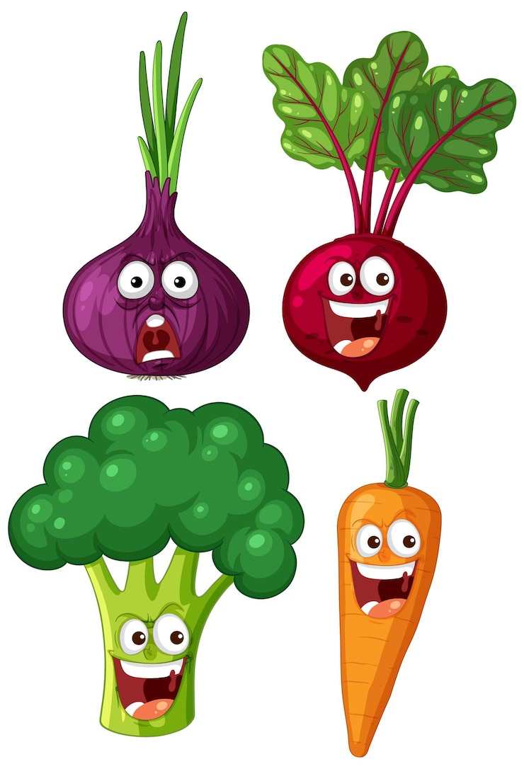 Vector Gratis happy cartoon vegetables