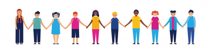 Vector Gratis happy children together on white