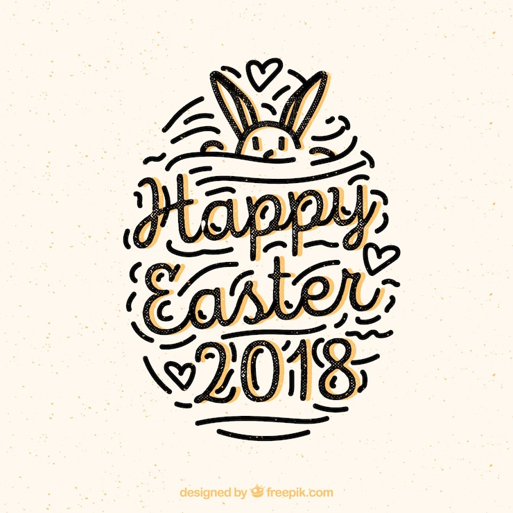 Vector Gratis happy easter day background in flat style